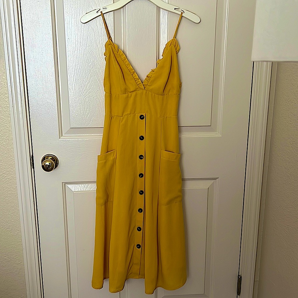 Aqua Summer Yellow Dress